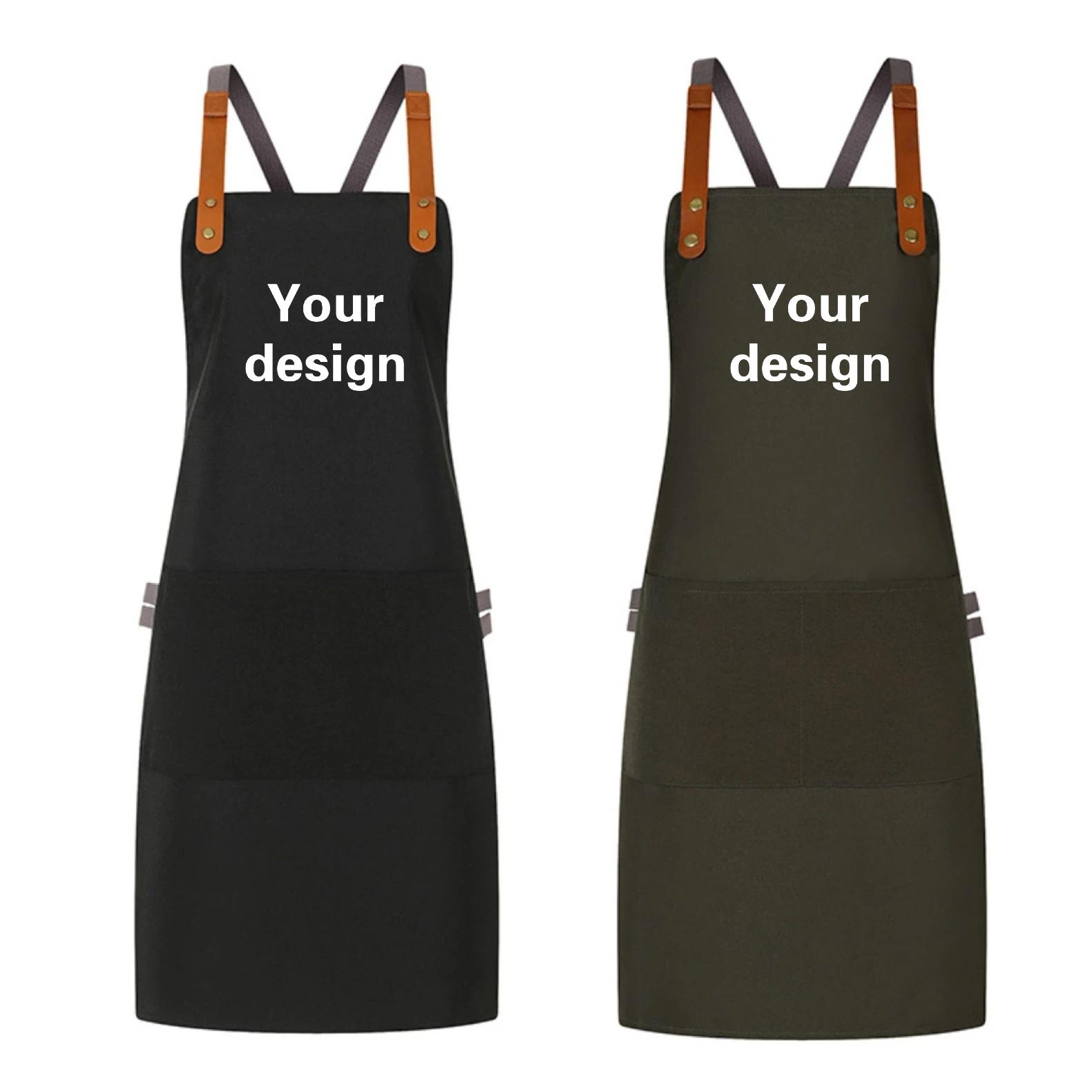Embroidery Apron - Polyester Cotton Thick Canvas Apron With