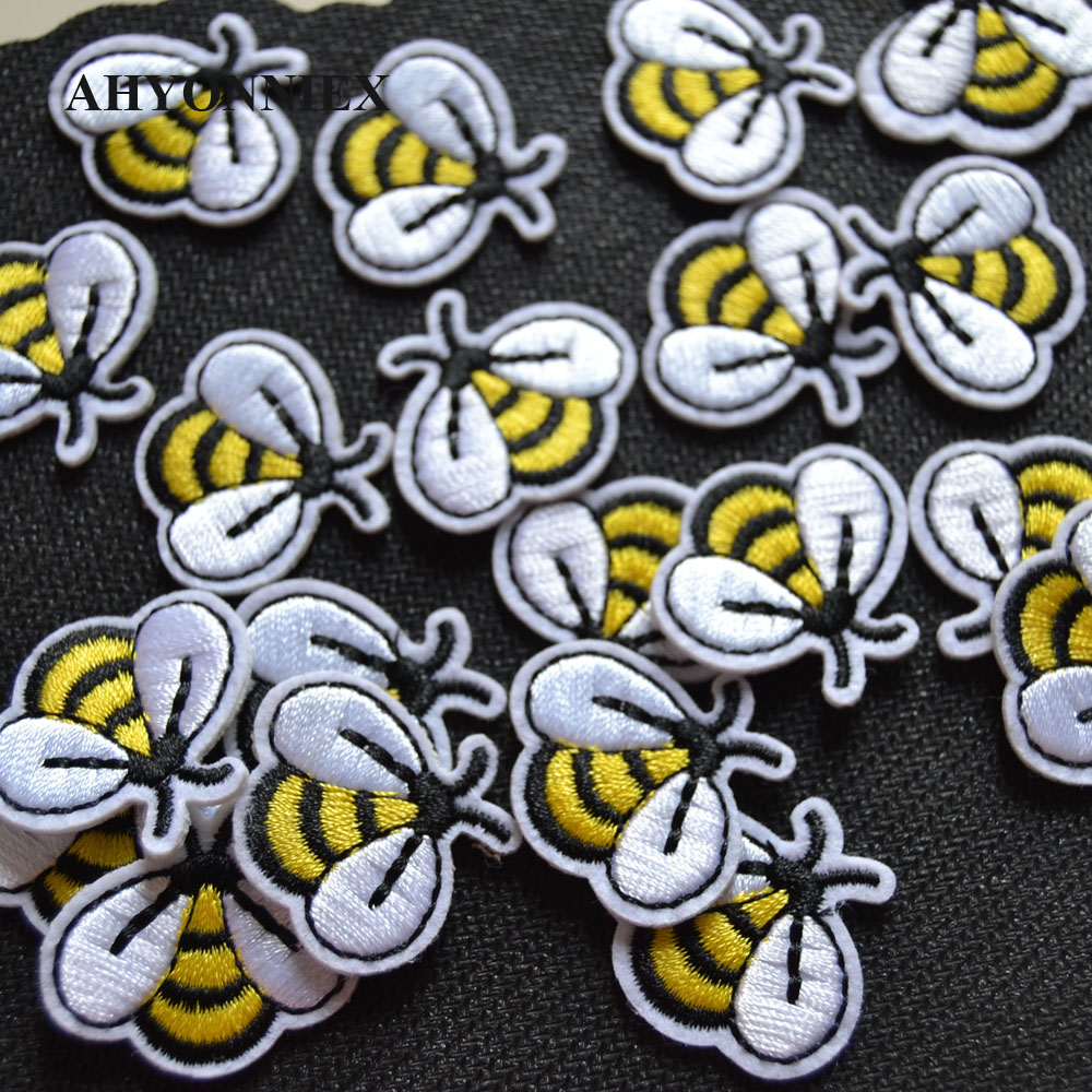 Embroidery Letter M - 10pcs/lot Small Yellow Bee Patch Embroidery