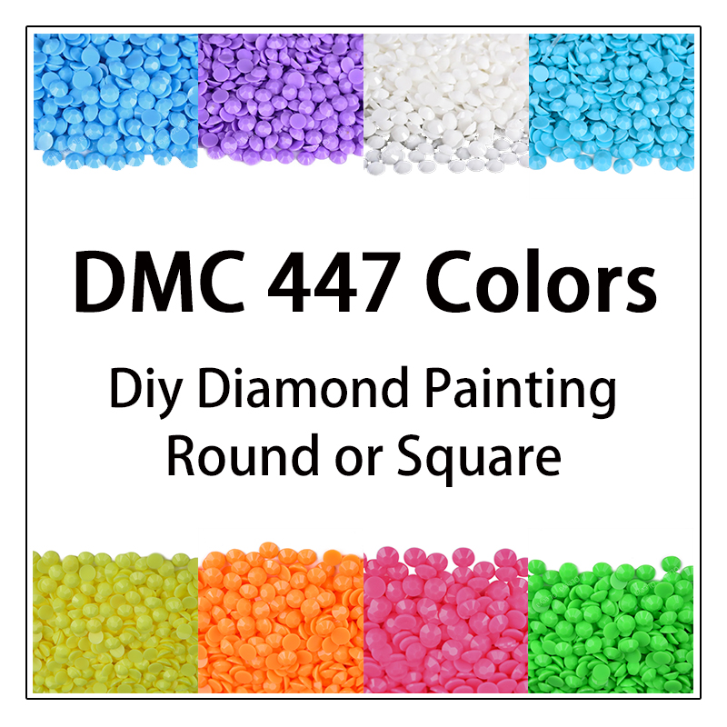 Embroidery Glass Beads - DMC 447 Colors 5D Diy Diamond