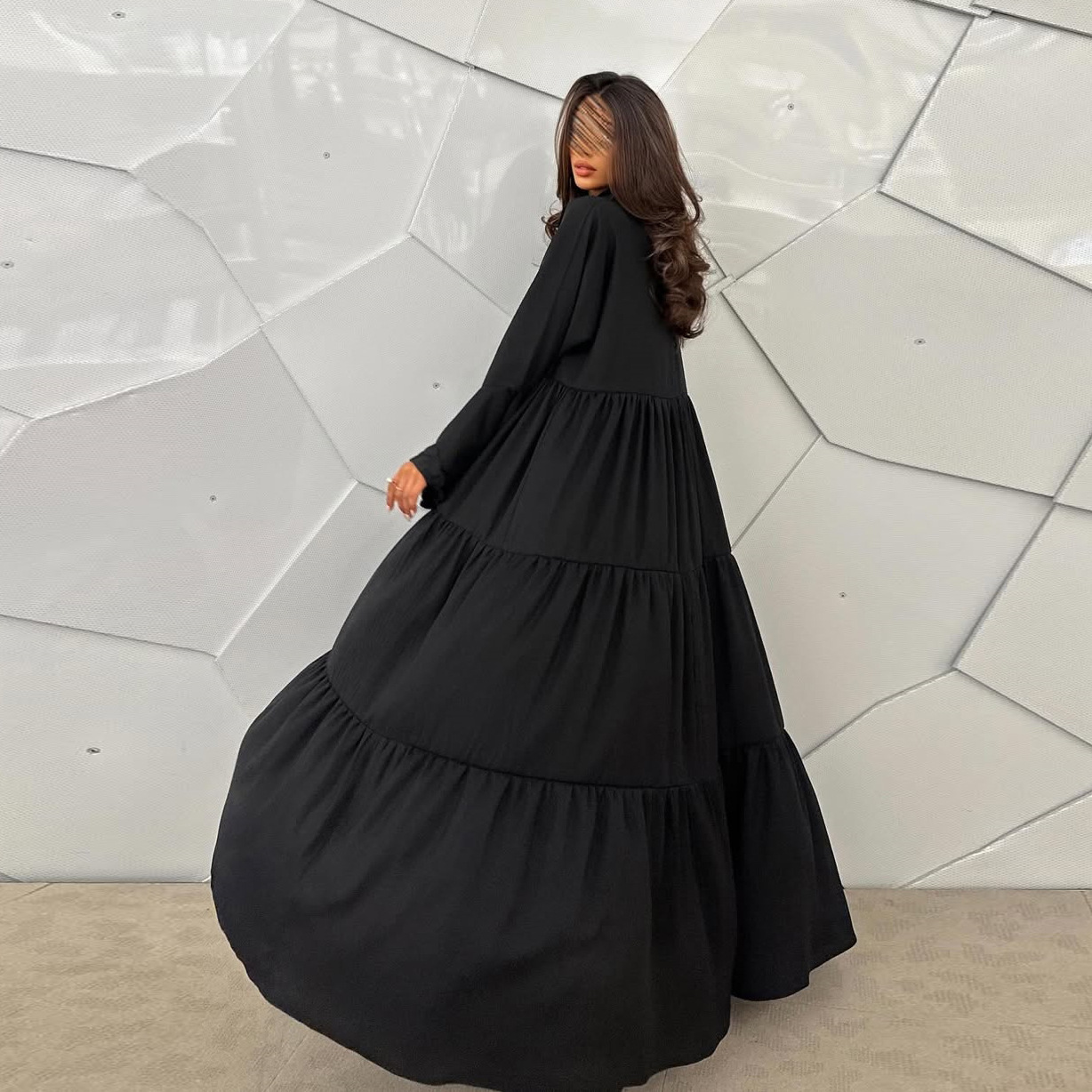 Embroidery Hijab - Muslim Hijab Dress Women Flared Sleeve