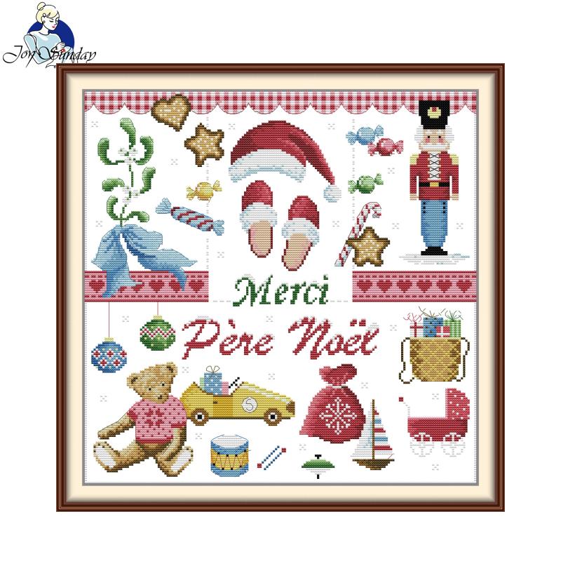 Embroidery Xmas Ornaments - Cross Stitch Kit Thank You Santa