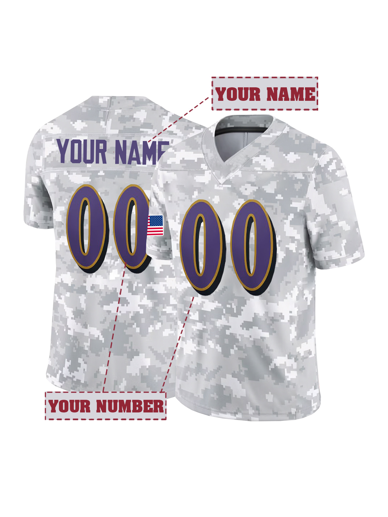 Embroidery Men Shirt - Customized Name And Number Design,Men's Football