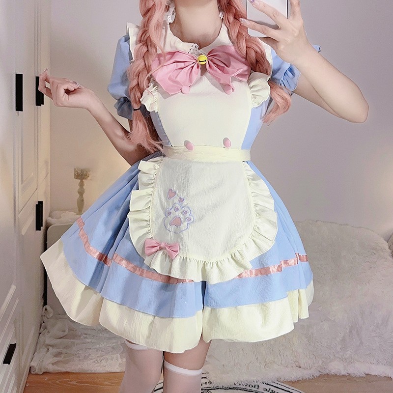 Embroidery Apron - Lolita Women Cosplay Costume 2‑Colors Sweet