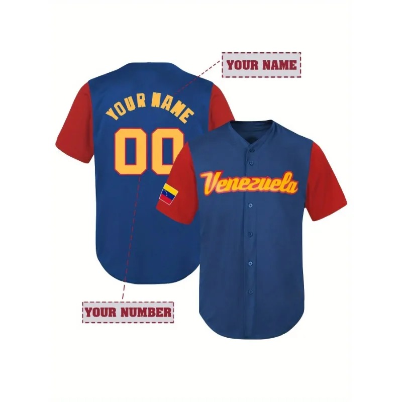 Custom Venezuela Baseball T-Sh - Embroidery Men Shirt 评论和价格