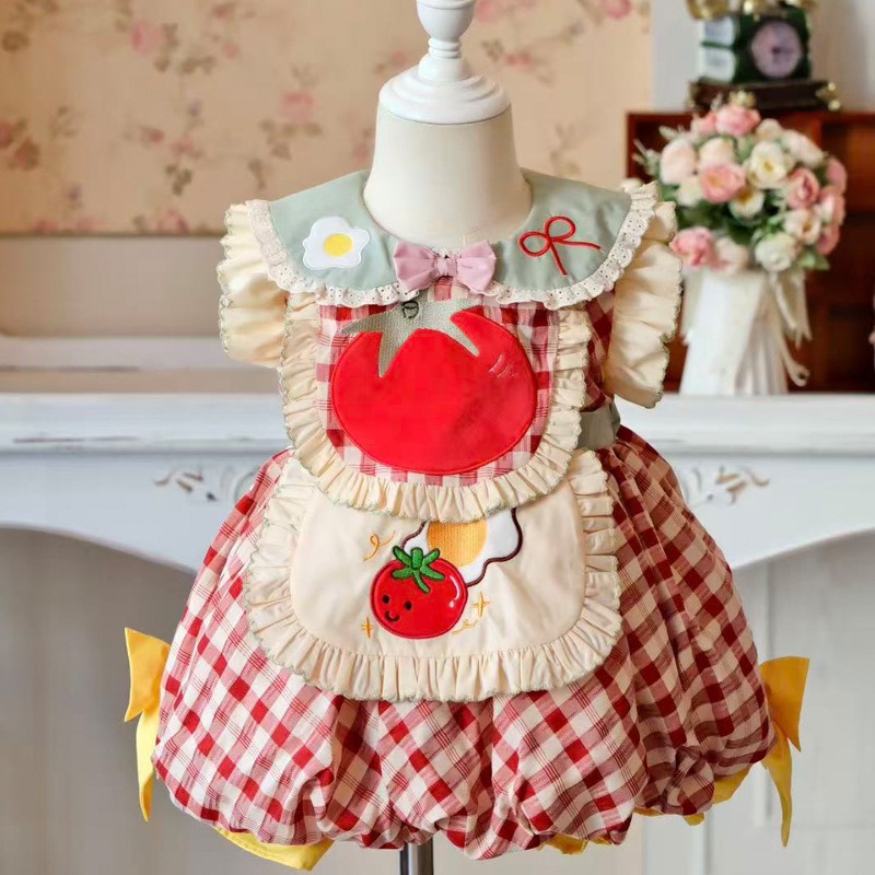 Cottagecore Kids Lolita Dress  - Embroidery Apron 评论和价格