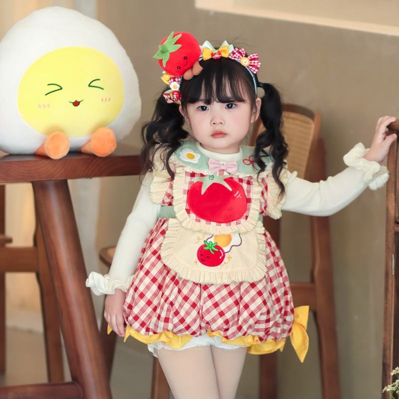 Cottagecore Kids Lolita Dress  - Embroidery Apron 评论和价格