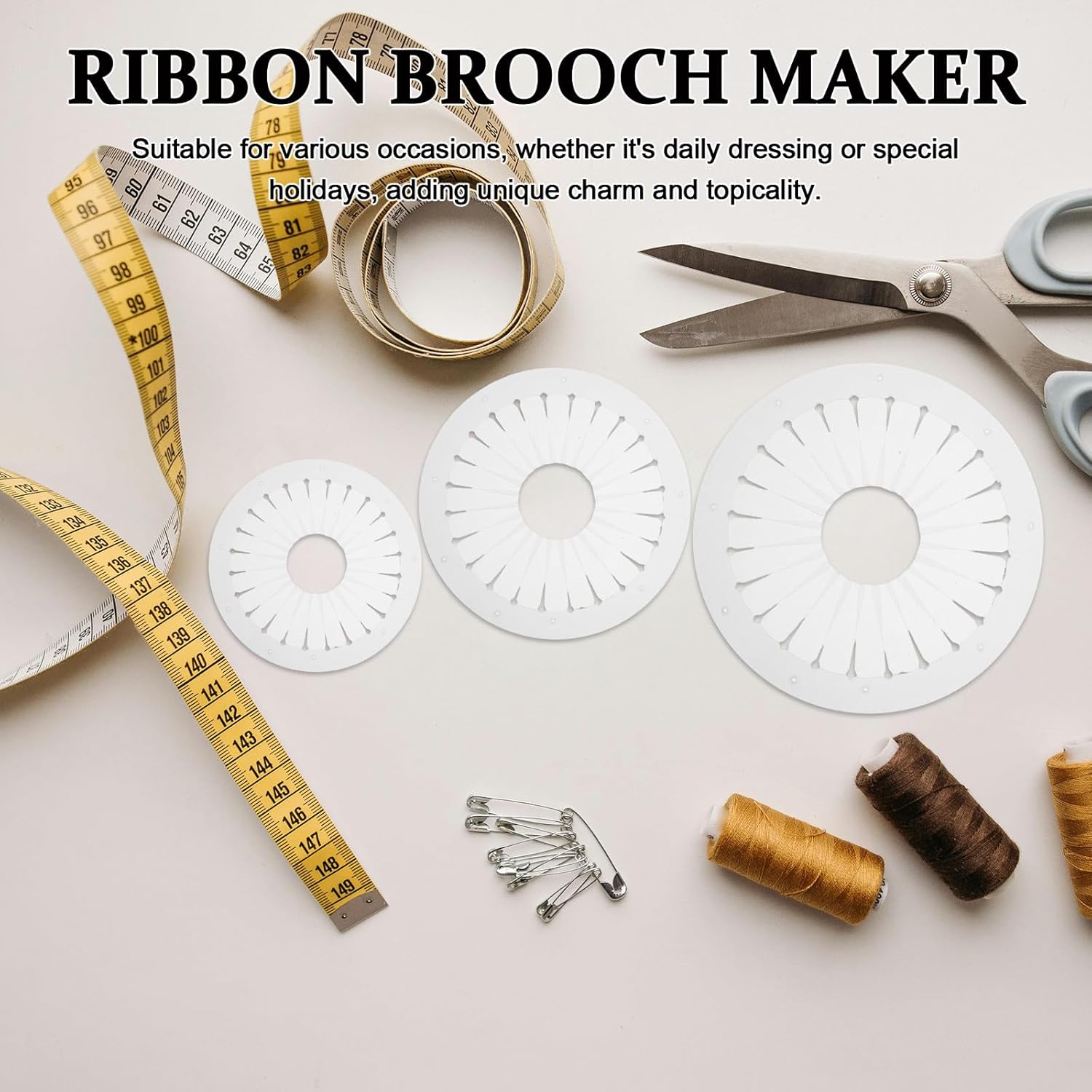 9cm 12cm 15cm Rosette Maker DI - Embroidery Daisy 评论和价格