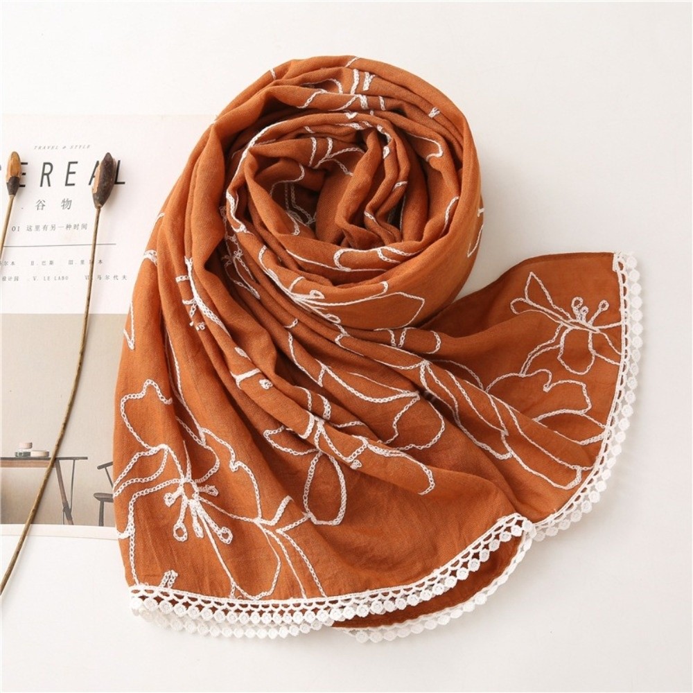 Versatile Elegant Hijab Scarf  - Embroidery Hijab 评论和价格