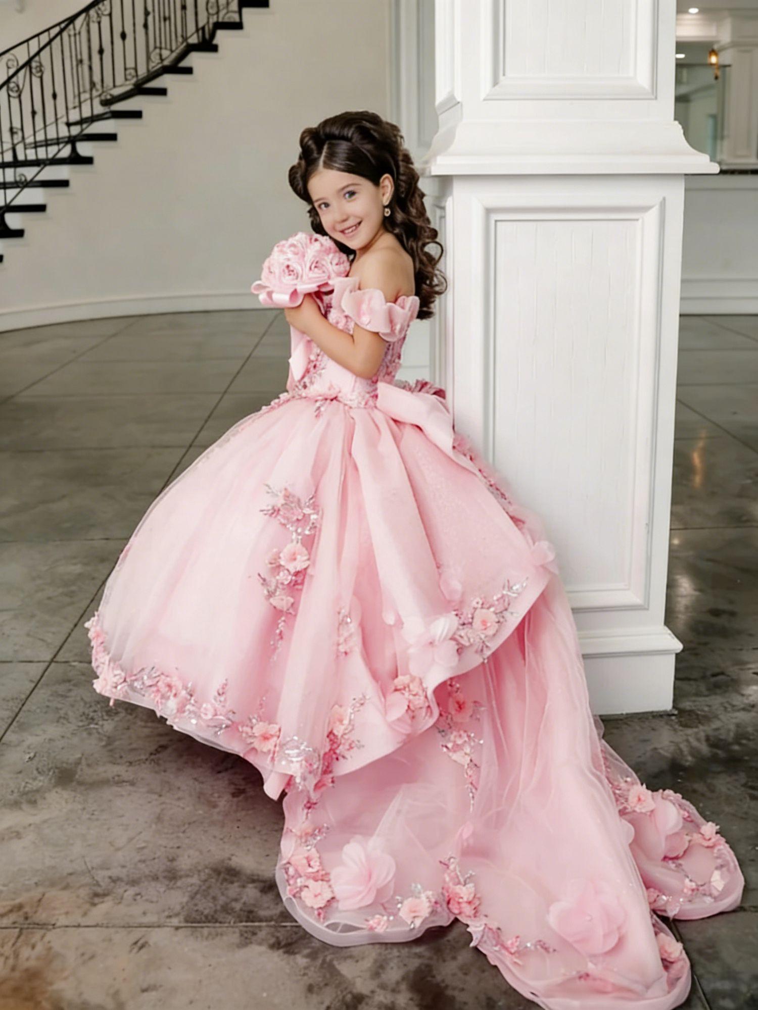 Girl Gown Flower Girl Dress fo - Embroidery Glass Beads 评论和价格