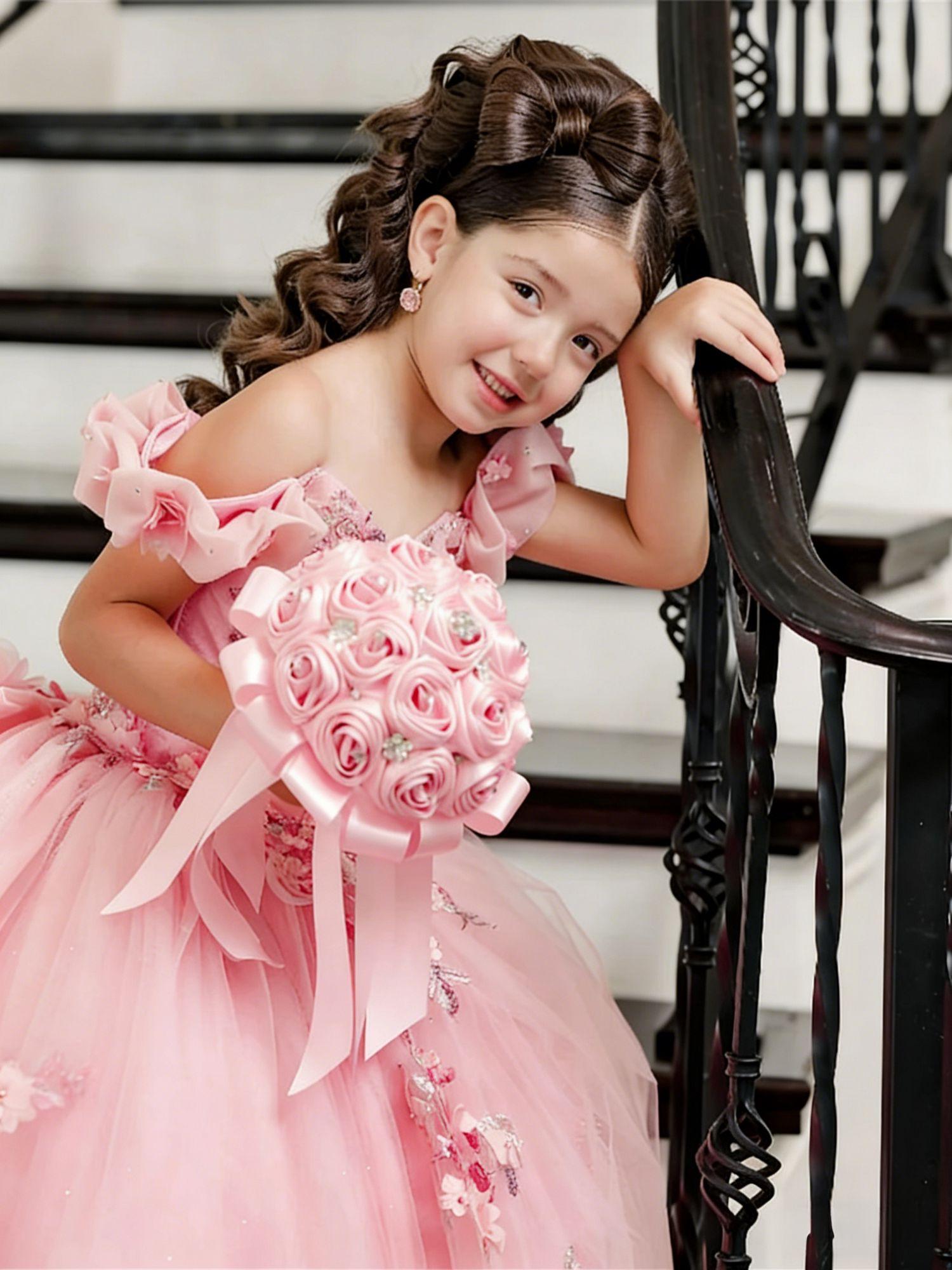 Girl Gown Flower Girl Dress fo - Embroidery Glass Beads 评论和价格