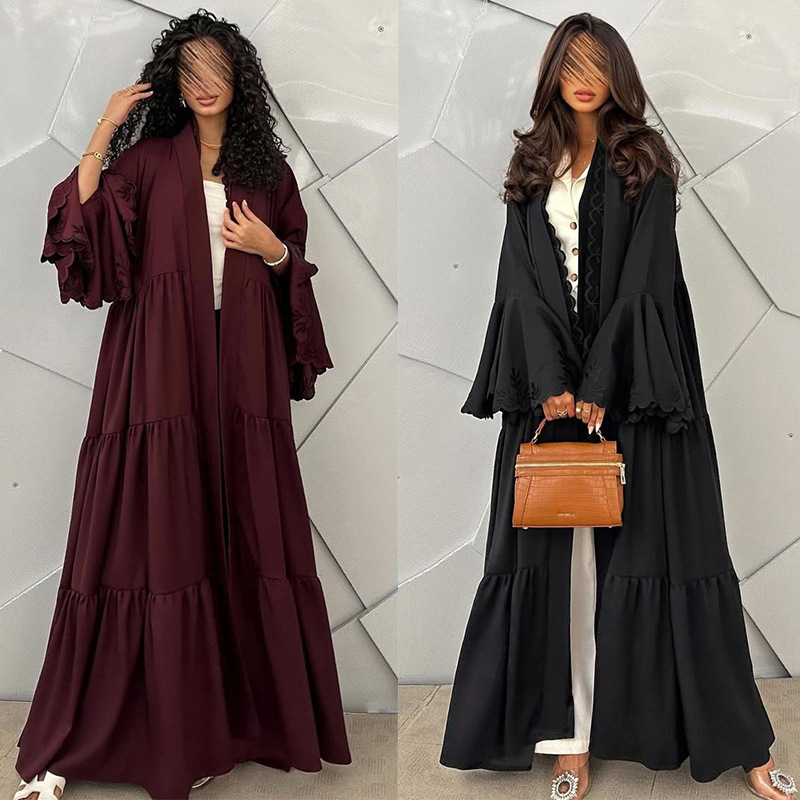 Muslim Hijab Dress Women Flare - Embroidery Hijab 评论和价格
