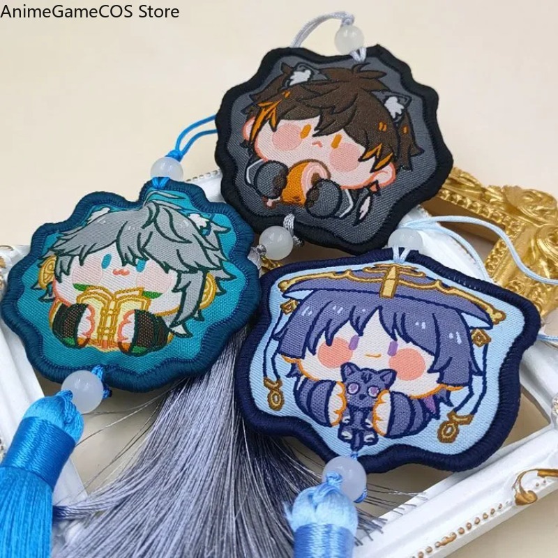 Anime Genshin Impact Tartaglia - Embroidery Xmas Ornaments 评论和价格