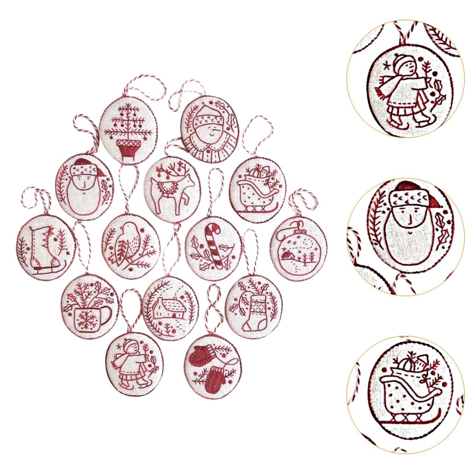 Hand Embroidery Christmas Orna - Embroidery Xmas Ornaments 评论和价格