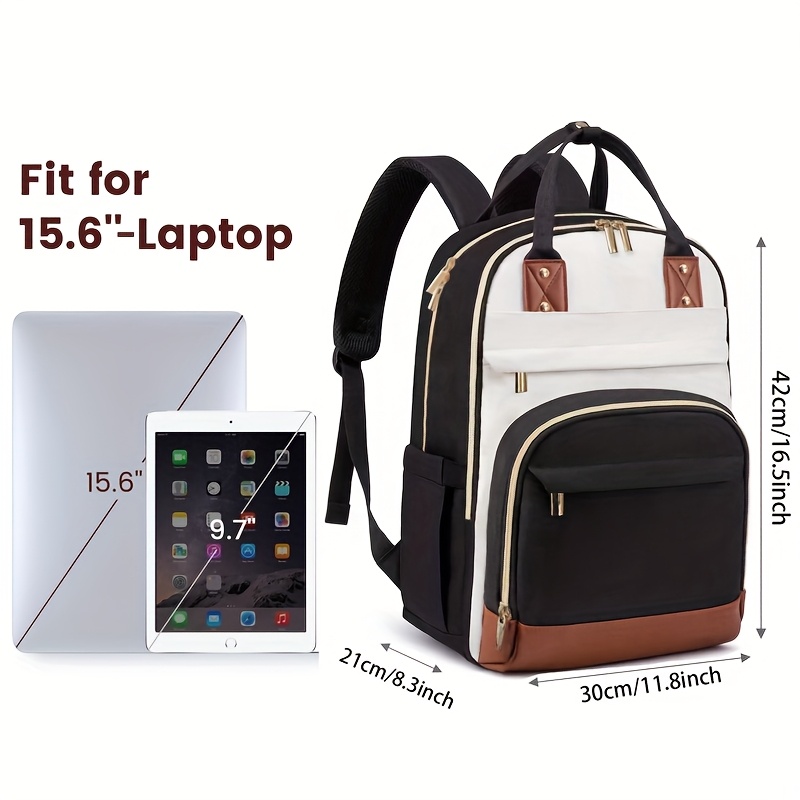 Women Two Tone Laptop Backpack - Embroidery Bag 评论和价格