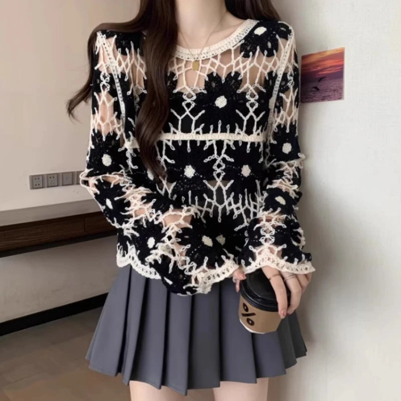 Floral Crochet Top for Women L - Embroidery Daisy 评论和价格
