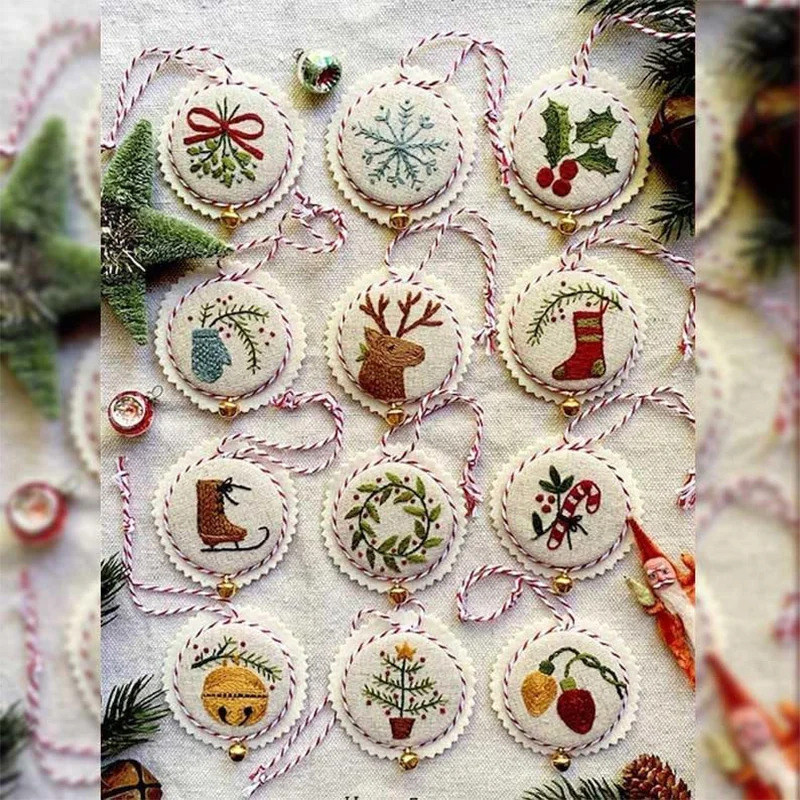 Christmas Embroidery Kit DIY H - Embroidery Xmas Ornaments 评论和价格