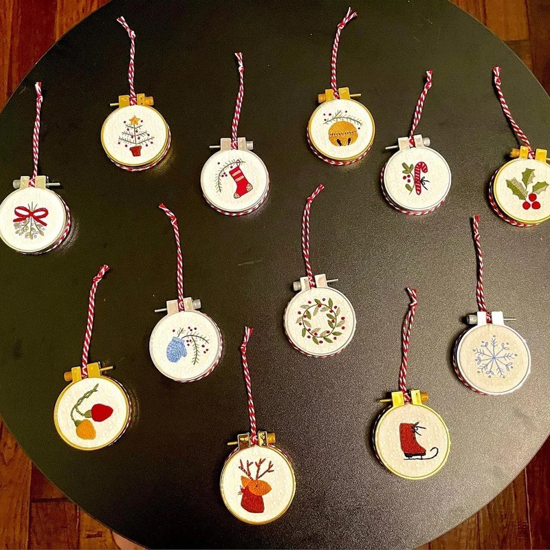 Christmas Embroidery Kit DIY H - Embroidery Xmas Ornaments 评论和价格