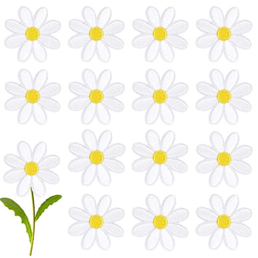 10Pcs Daisy Flower Iron On Pat - Embroidery Letter M 评论和价格