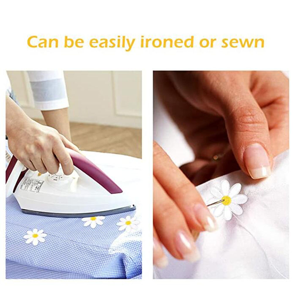 10Pcs Daisy Flower Iron On Pat - Embroidery Letter M 评论和价格