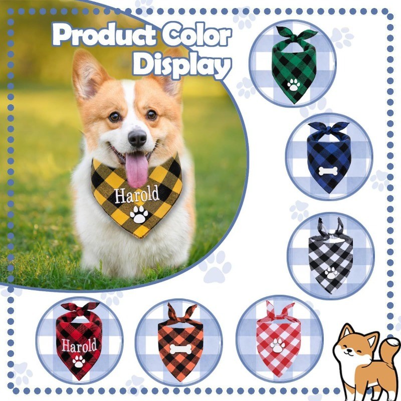 Embroidery Name Dog Bandana Cu - Embroidery Apron 评论和价格