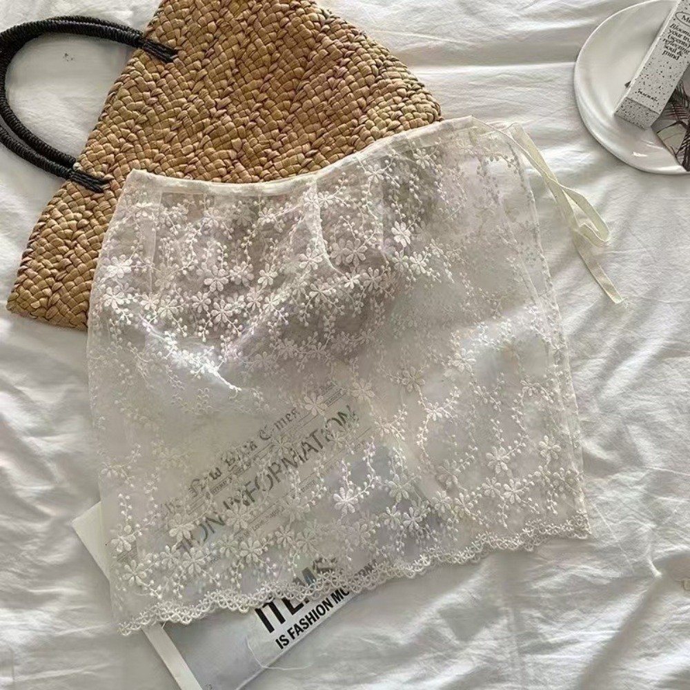 Jeans Decor Lace Fart Curtain  - Embroidery Apron 评论和价格