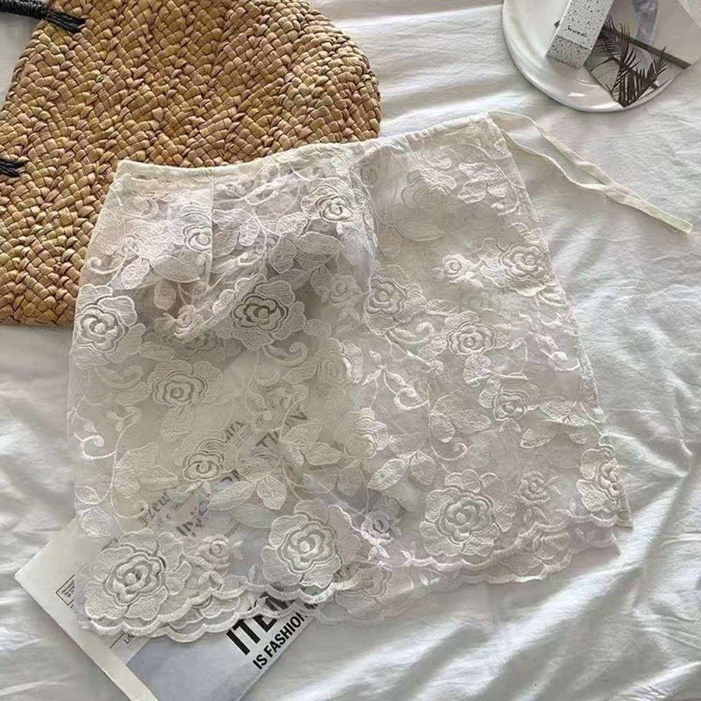 Jeans Decor Lace Fart Curtain  - Embroidery Apron 评论和价格