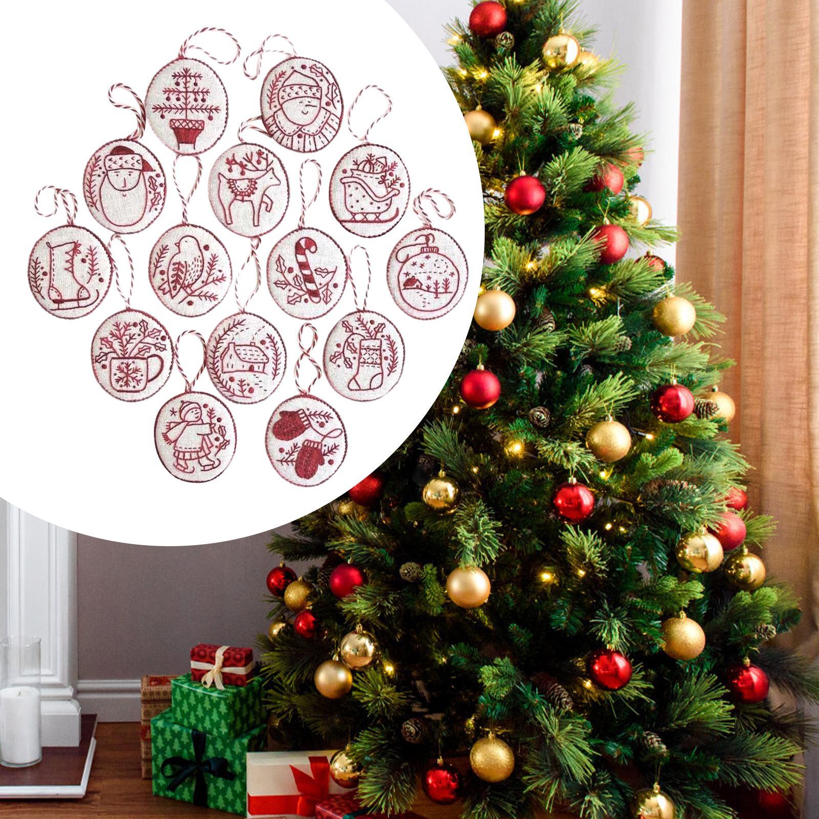 Hand Embroidery Christmas Orna - Embroidery Xmas Ornaments 评论和价格