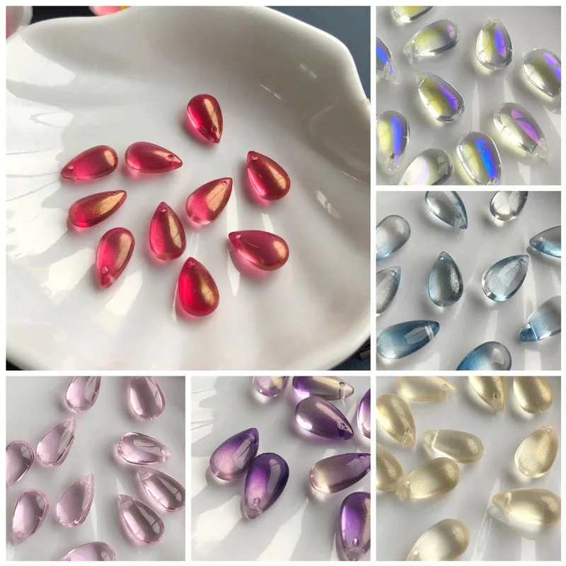 20pc 8x14mm Mix Color Water Dr - Embroidery Glass Beads 评论和价格