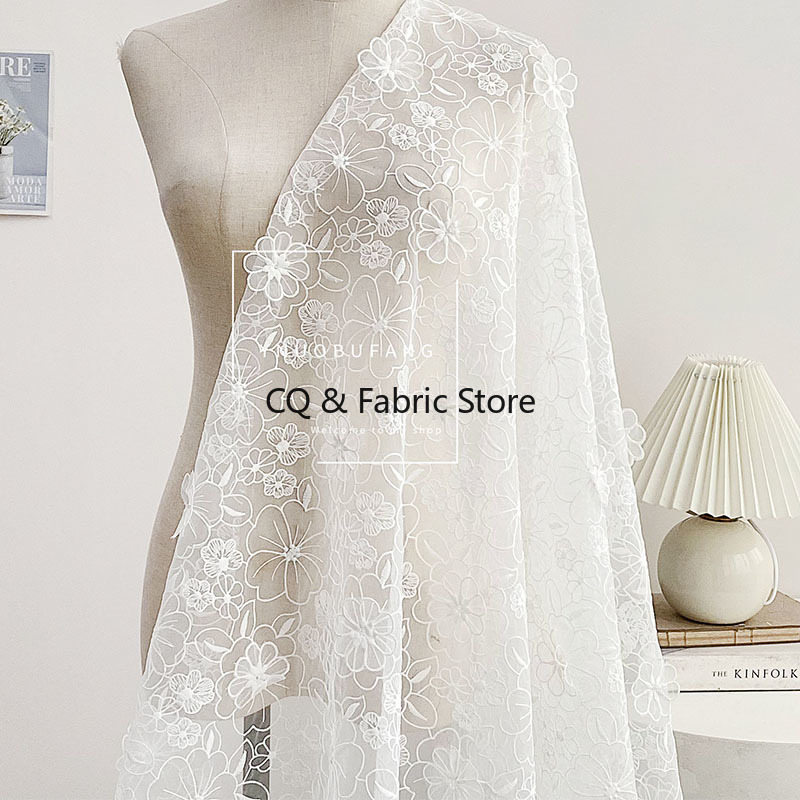 Pure White Organza 3D Double-l - Embroidery Organza 评论和价格